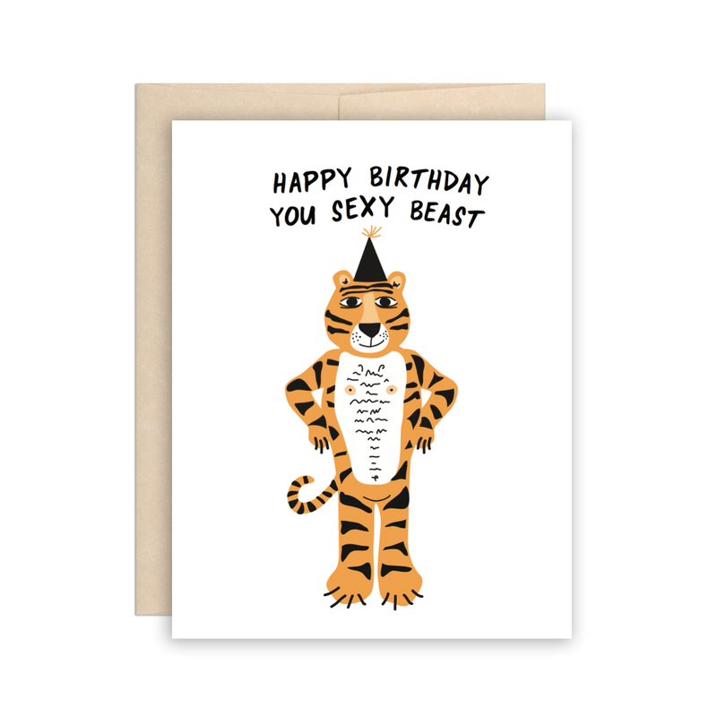 Sexy Beast Happy Birthday Card
