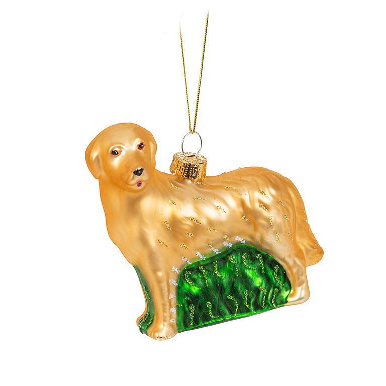 Glass Golden Retriever Ornament