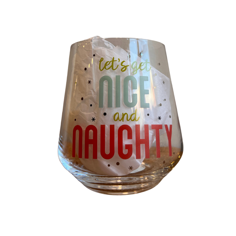 Naughty and Nice Wine Glass