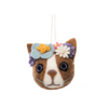 Felted Floral Cat Face Ornaments (Assorted)