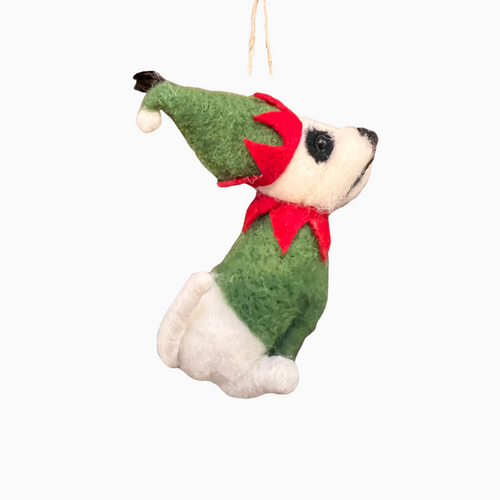 Felted Dog Ornaments in Christmas Outfits (2 styles)