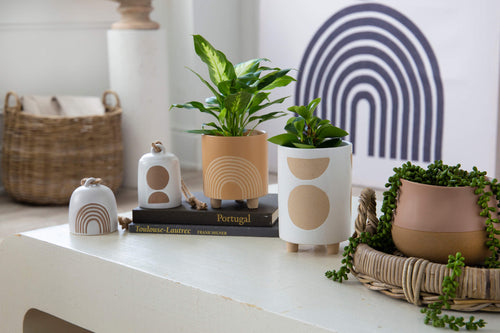 Tall Circle Embossed Plant Pot