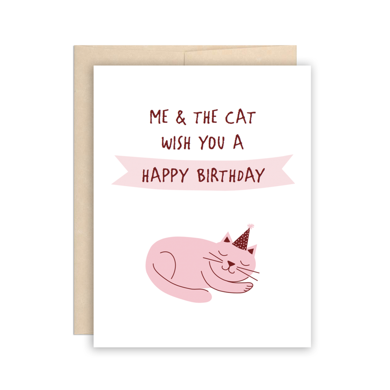 Me + the Cat Funny Happy Birthday Card