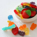 C'est BonBon Sweet Mix Gluten Free Squish Candy - a close up photo of the gummies in a bowl