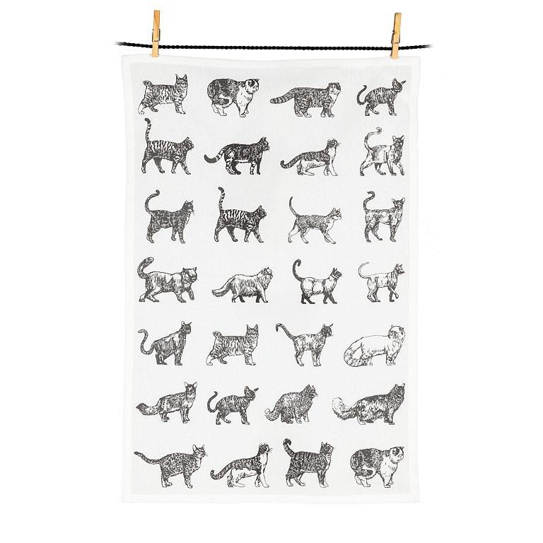 Cat Outline Tea Towel
