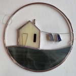 Stained Glass House & Clothesline Hoops by La Brise 5"