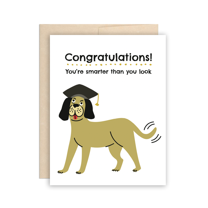 Smarter Than You Look Dog Graduation Card