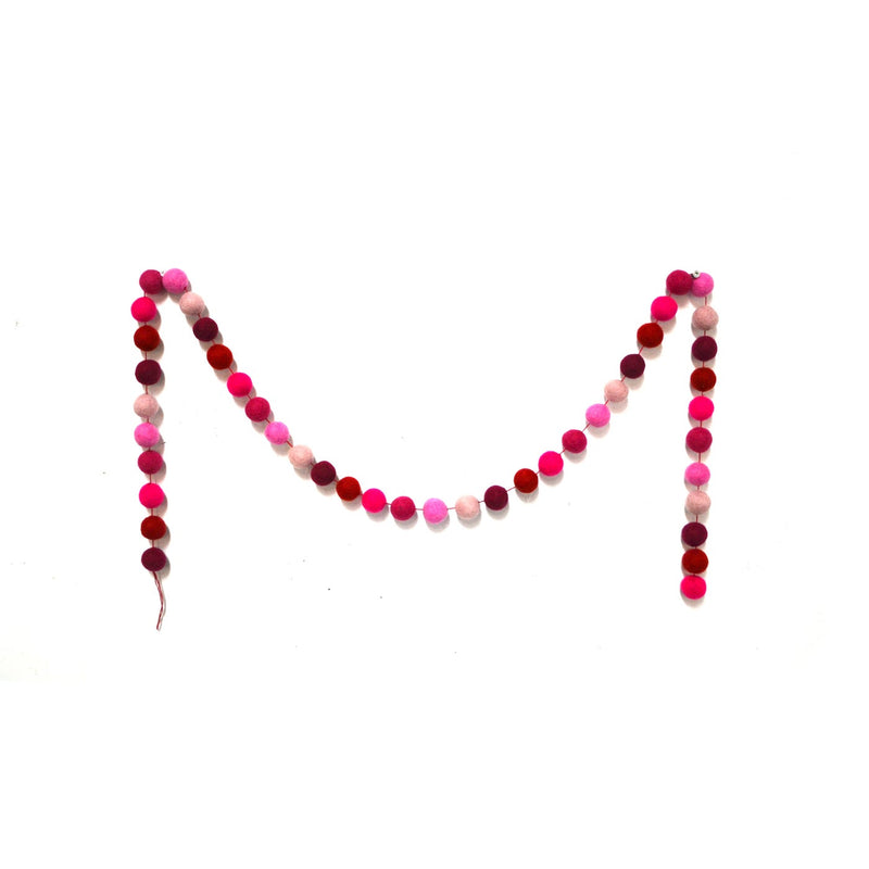 Pink Felted Garland