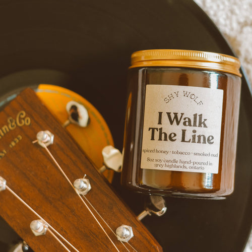 I Walk the Line Candle - Shy Wolf - Johnny Cash