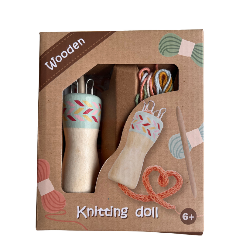 Wooden Learn-To-Knit Doll