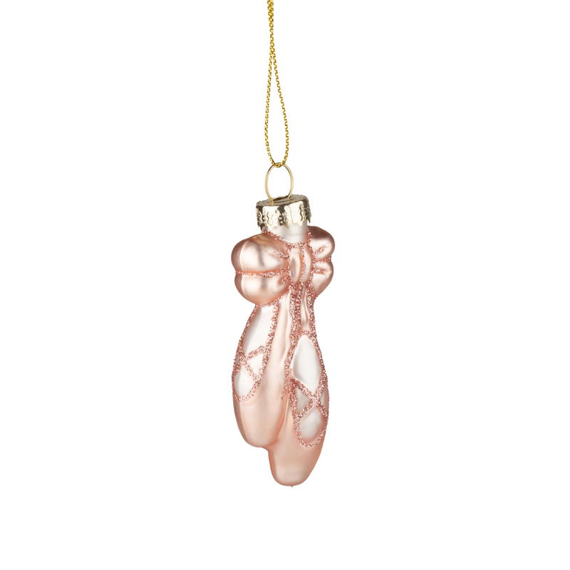 Glass Pink Ballet Shoes Ornament