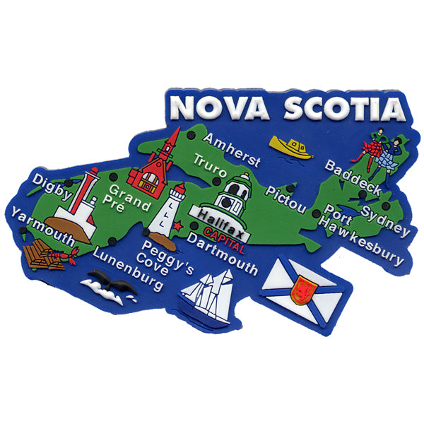 Nova Scotia Map Rubber Magnet