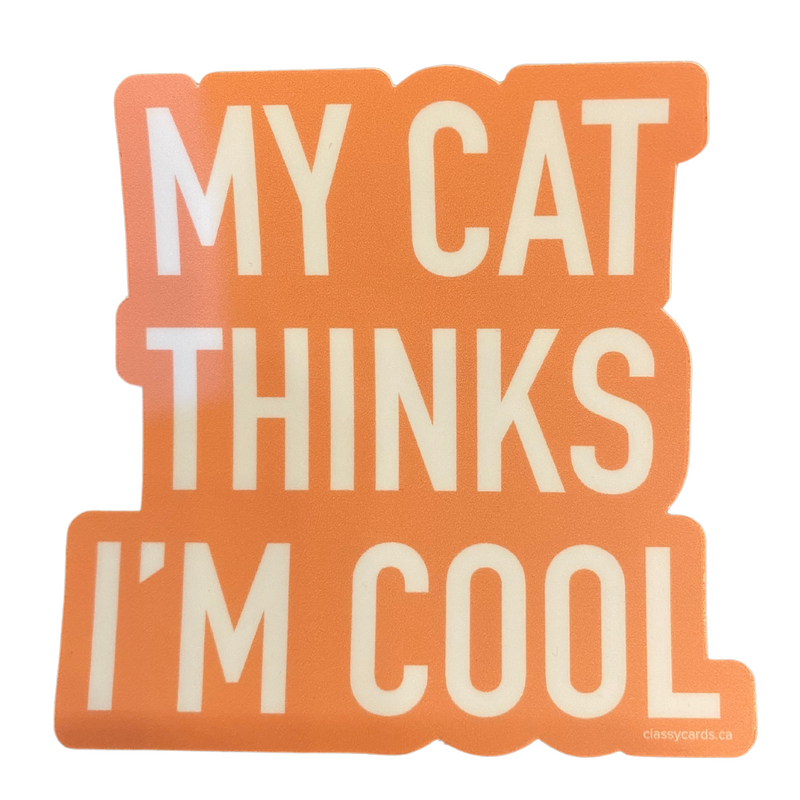 My Cat Thinks I'm Cool Sticker