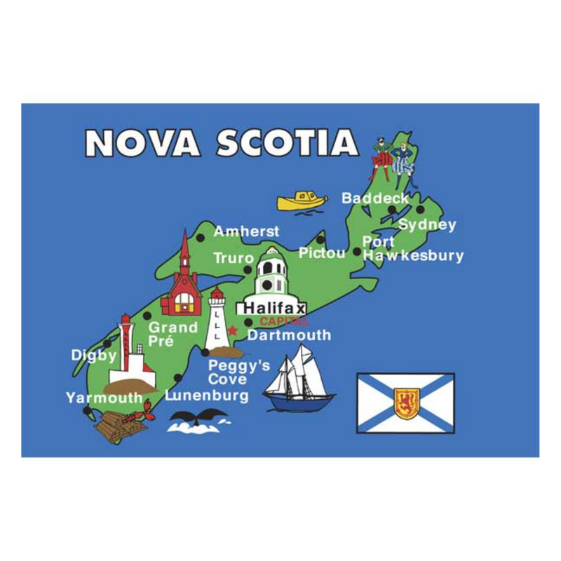 Nova Scotia Map Post Card