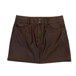 Missy Faux Leather Short Skirt (Cedar Brown)