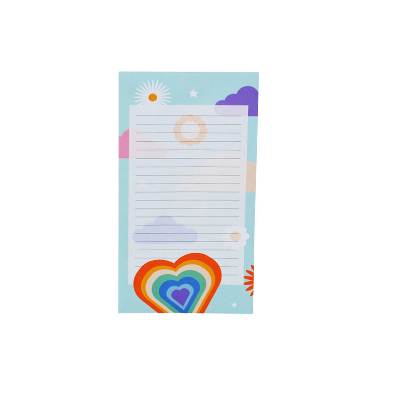 Rainbow Retro Heart Note Pad