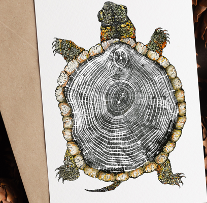 Wooden Turtle Card