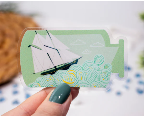 Ship In A Bottle Sticker