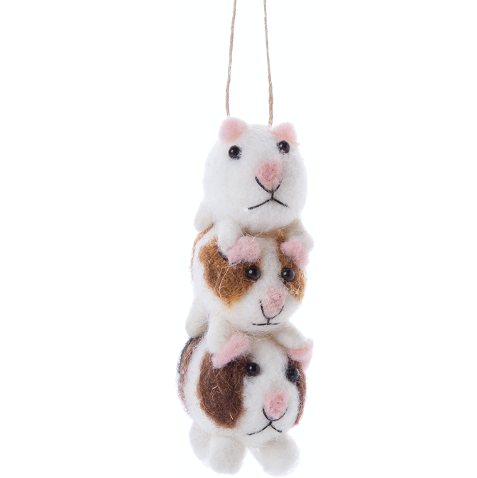 Felt Guinea Pig Stack Ornament