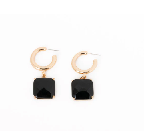 Square Natural Stone Earrings