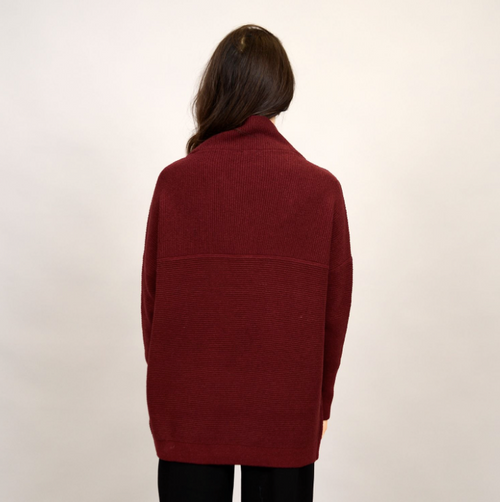 Nancy Ottoman Mockneck Sweater (Oxblood)