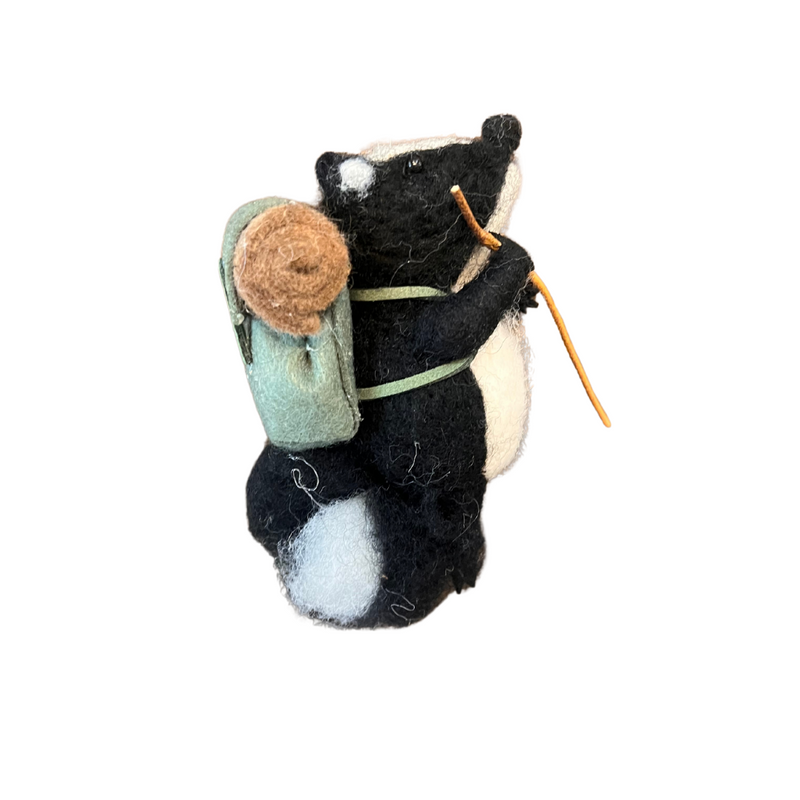 Felt Hiking Badger Ornament