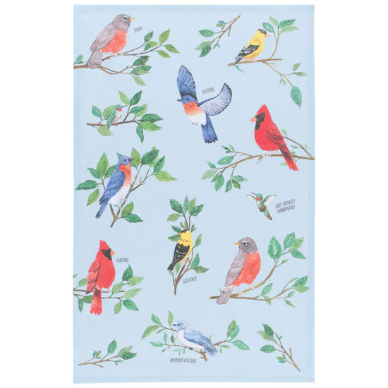 Birdsong Printed Cotton Dishtowel