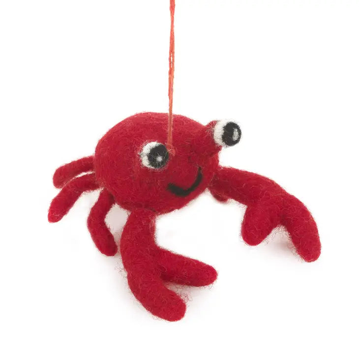 Sebastian the Crab felted Ornament
