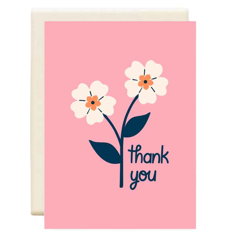 Thank You Primroses Pink | Thank You Card