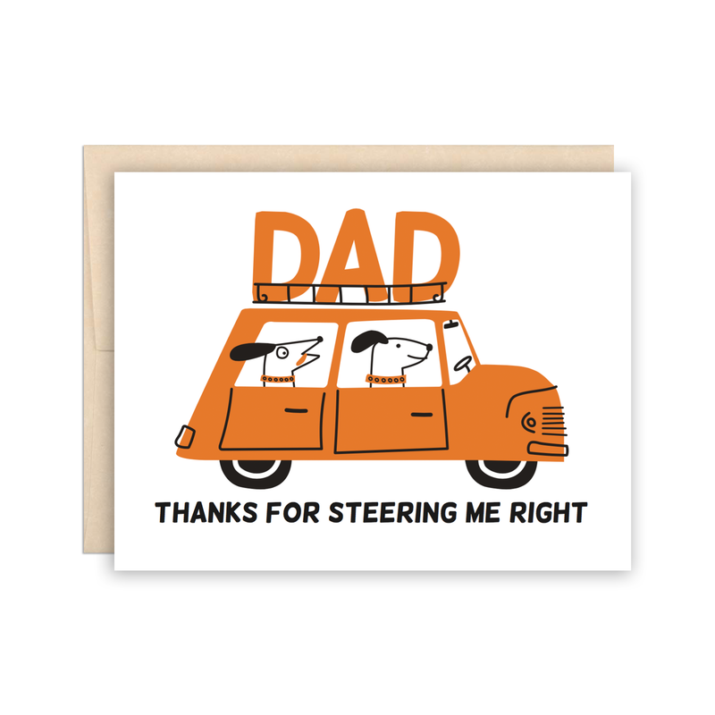 Father's Day Dad Dog Driver Funny Greeting Card