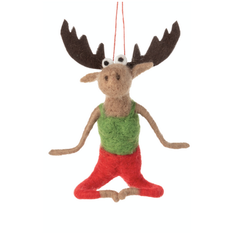 Yoga Moose Ornaments