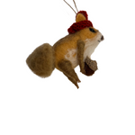 Squirrel Felted Ornaments