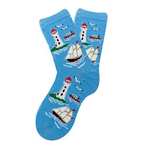 Lighthouse with Ships Socks