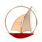 Stained Glass Sailboat Hoop by La Brise