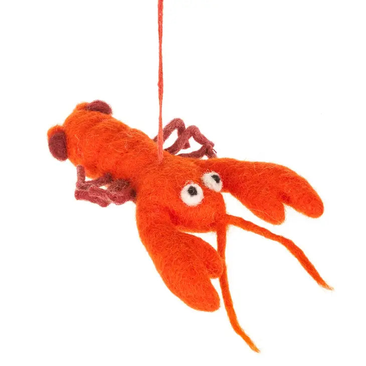 Louelia the Lobster Felted Ornament