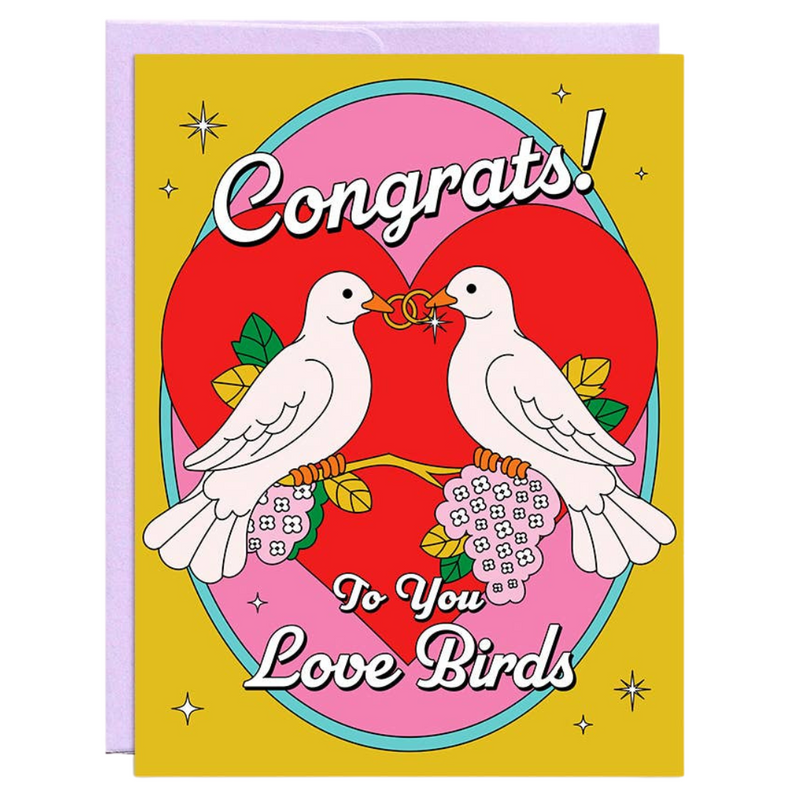 Love Birds Wedding Card