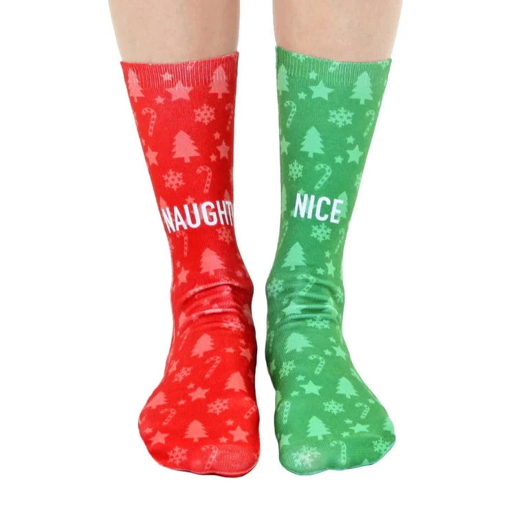 Naughty and Nice Crew Socks