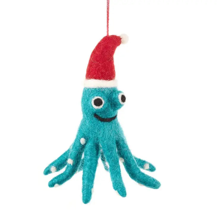 Christmas Octopus Ornament