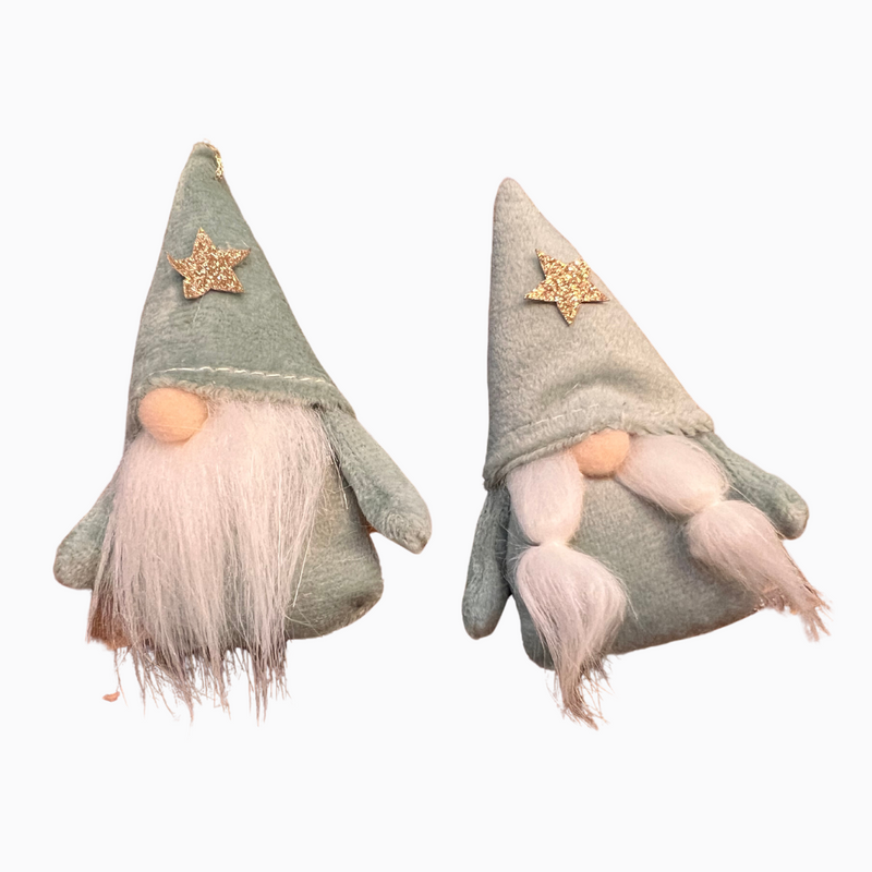 Velour Gnome Ornaments - Mint Green