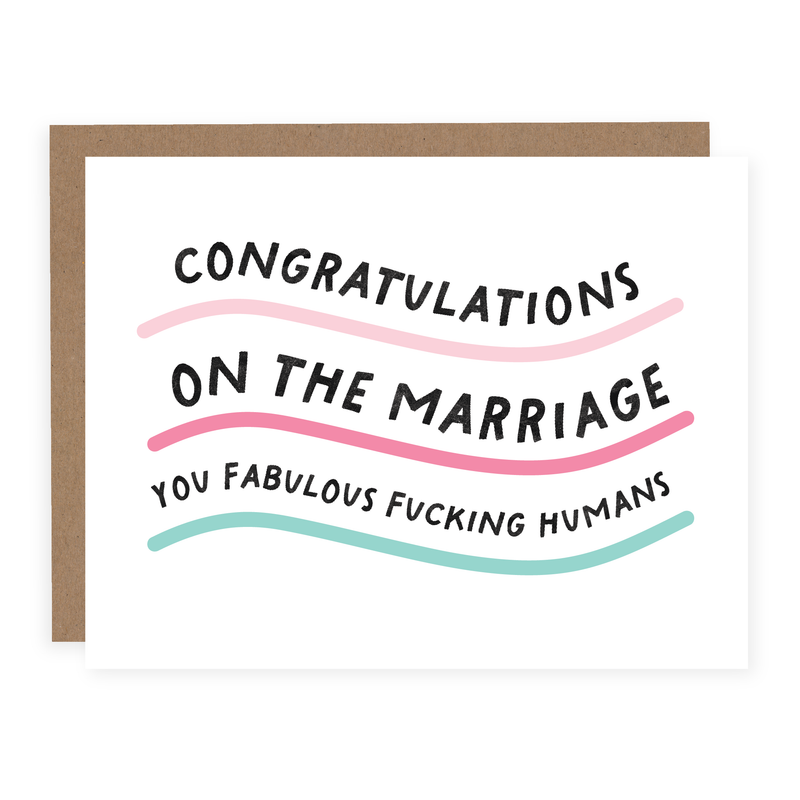 Fabulous Fucking Humans | Funny Wedding Card