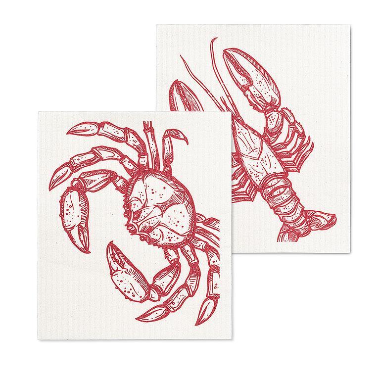 Lobster/Crab Swedish Dish Cloths (Set of 2)