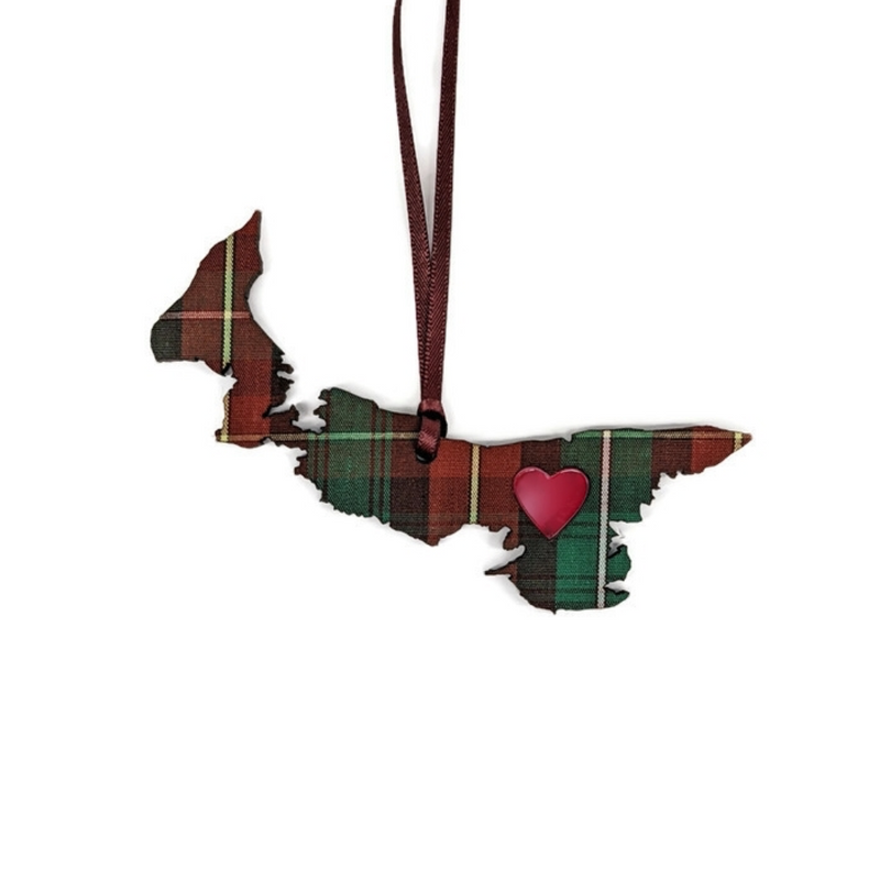 Prince Edward Island Tartan with Heart Ornament