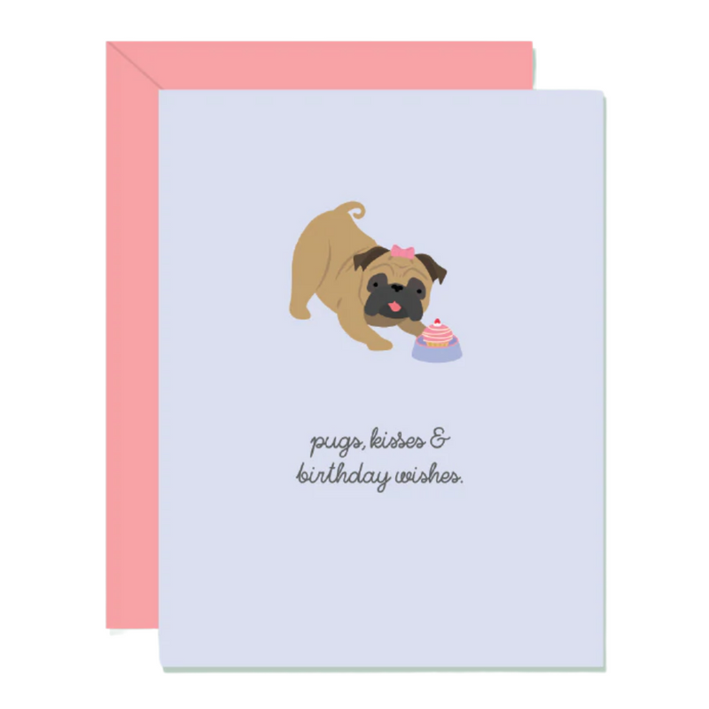 Pugs, Kisses & Birthday Wishes Card