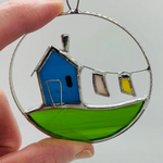 Stained Glass House & Clothesline Ornaments by La Brise