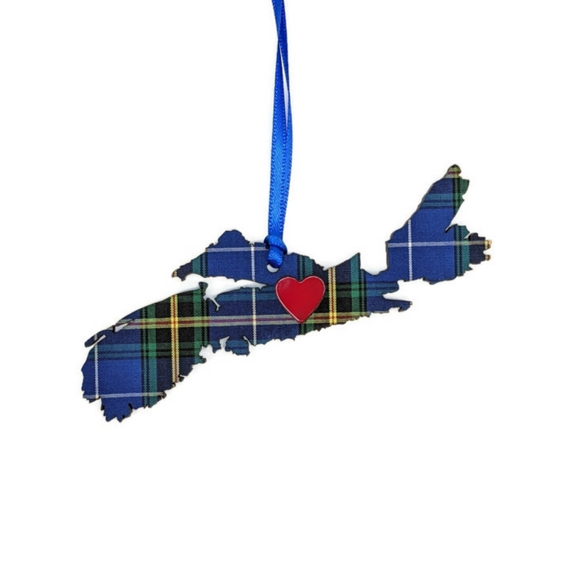 Nova Scotia Tartan with Heart Ornament